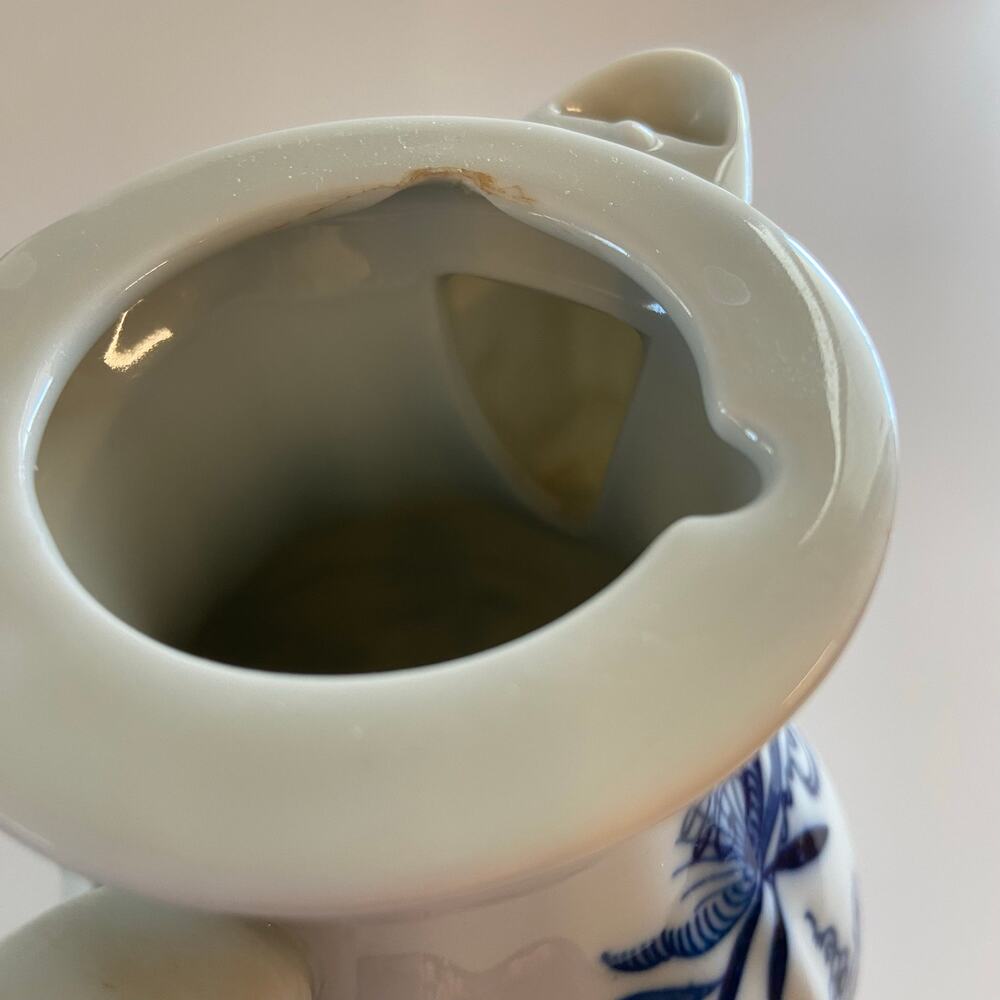 Blue Danube Pitcher No Lid Small Chip Inside Rim Displays Well Vintage Banner - Picture 15 of 16